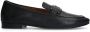 Manfield Dames Zwarte leren loafers met detail - Thumbnail 1