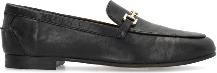 Manfield Dames Zwarte leren loafers
