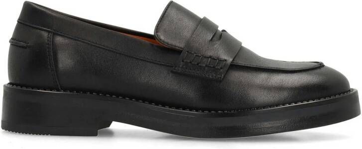 Manfield Dames Klassieke zwarte leren loafers