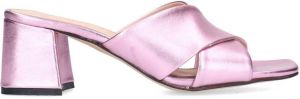 Manfield Dames Roze metallic sandalen met hak