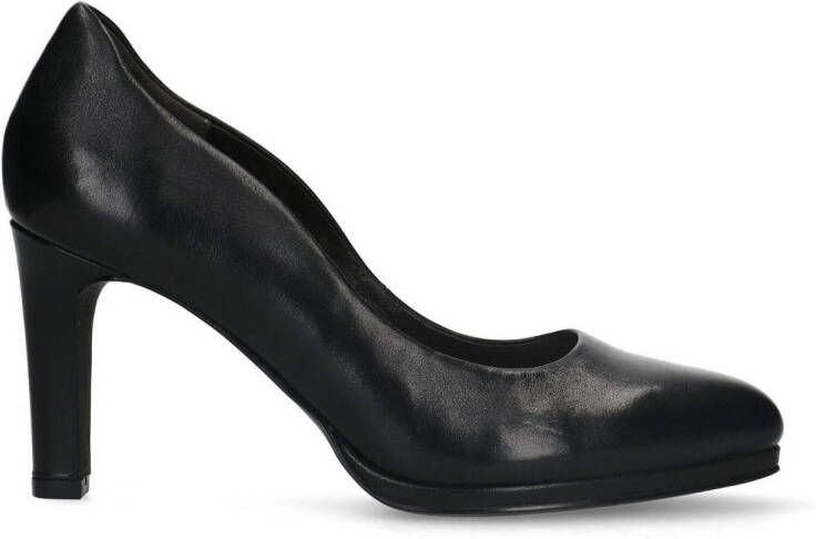 Manfield Dames Zwarte leren pumps