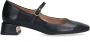Manfield Dames Zwarte leren pumps - Thumbnail 1