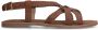 Manfield Dames Gevlochten cognac sandalen - Thumbnail 1