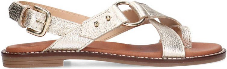 Manfield leren sandalen goud