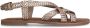 Manfield Dames Gevlochten gouden sandalen - Thumbnail 1