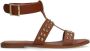 Manfield Dames Cognac leren sandalen met studs - Thumbnail 1