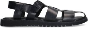 Manfield Heren Zwarte leren sandalen