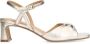 Manfield Dames Gouden leren sandalen met hak - Thumbnail 1