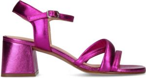 Manfield Dames Roze leren sandalen met hak