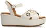 Manfield Dames Witte leren sleehakken - Thumbnail 1