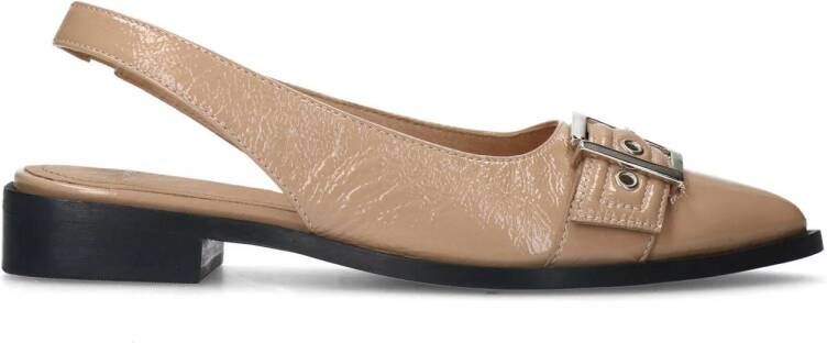 Manfield leren slingback ballerina's oudroze