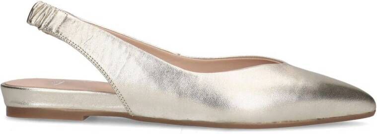 Manfield Dames Zilveren leren slingback ballerina's