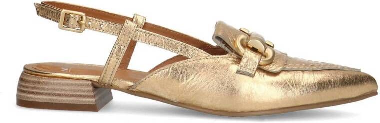 Manfield leren slingback loafers goud