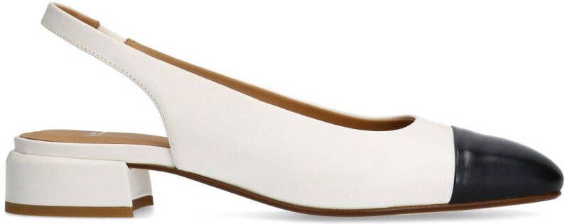 Manfield leren slingback loafers wit zwart