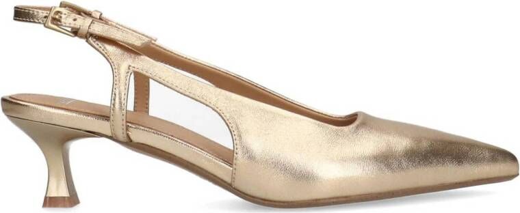 Manfield Dames PRE ORDER Gouden leren slingback pumps