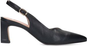 Manfield Dames Zwarte leren slingback pumps