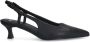 Manfield Dames PRE ORDER Zwarte leren slingback pumps - Thumbnail 1