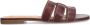Manfield Dames Bordeaux rode leren slippers - Thumbnail 1