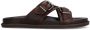Manfield Heren Bruine leren slippers - Thumbnail 1