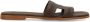 Manfield Dames Donkerbruine leren slippers - Thumbnail 1