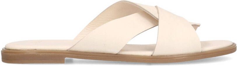 Manfield Dames Witte leren sandalen