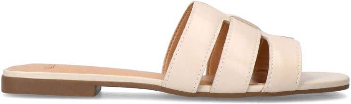 Manfield Dames Witte leren slippers