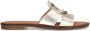 Manfield Dames Gouden leren slippers met chain - Thumbnail 1