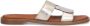 Manfield Dames Goudkleurige metallic leren slippers - Thumbnail 1