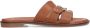 Manfield leren slippers met gesp cognac - Thumbnail 1