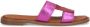 Manfield Dames Roze metallic leren slippers - Thumbnail 1