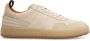 Manfield Heren Beige leren sneakers met suède details - Thumbnail 1