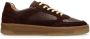 Manfield Heren Burgundy leren sneakers met suède details - Thumbnail 1