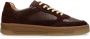 Manfield Heren Burgundy leren sneakers met suède details - Thumbnail 1