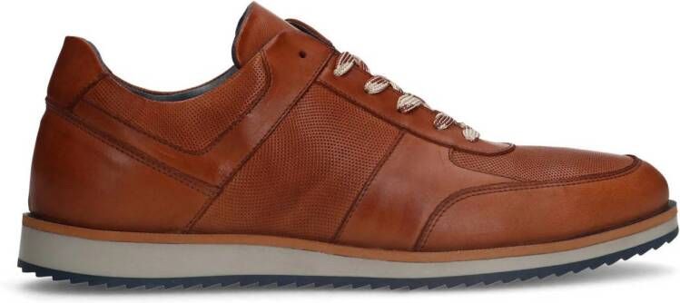 Manfield Heren Cognac leren sneakers