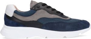 Manfield Heren Blauwe leren sneakers