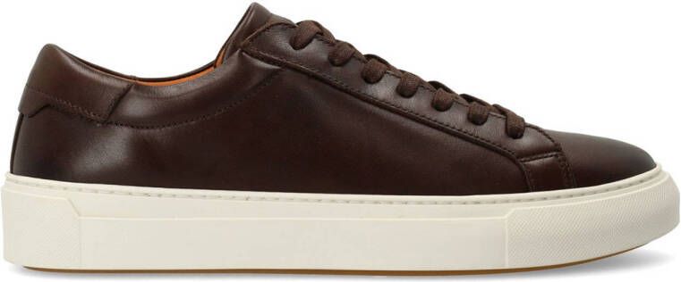 Manfield Heren Bruine leren sneakers