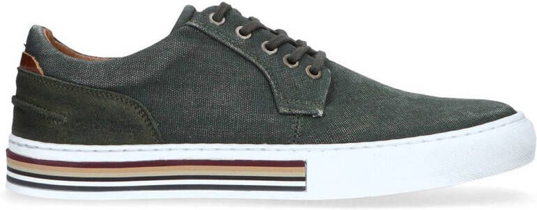 Manfield leren sneakers donkergroen