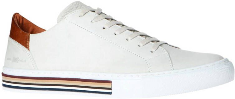 Manfield leren sneakers off white