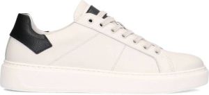 Manfield Heren Offwhite leren sneakers