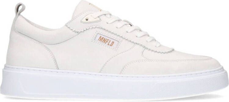 Manfield Heren Witte leren sneakers