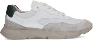Manfield Heren Beige leren sneakers met beige zool