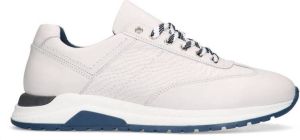 Manfield Heren Witte leren sneakers