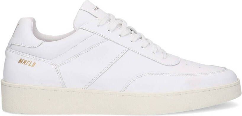 Manfield leren sneakers wit