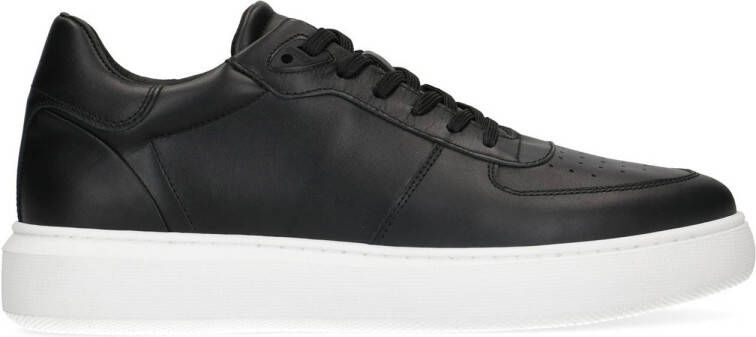 Manfield leren sneakers zwart