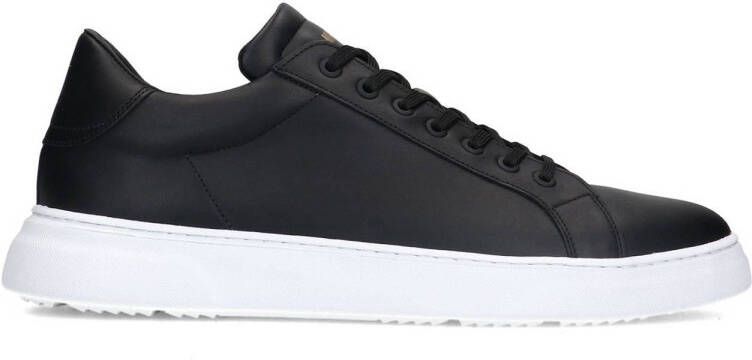 Manfield Heren Zwarte leren sneakers