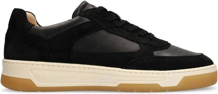 Manfield leren sneakers zwart