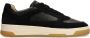 Manfield Heren Zwarte leren sneakers met suède details - Thumbnail 1