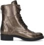 Manfield Dames Goudkleurige metallic leren veterlaarsjes - Thumbnail 1