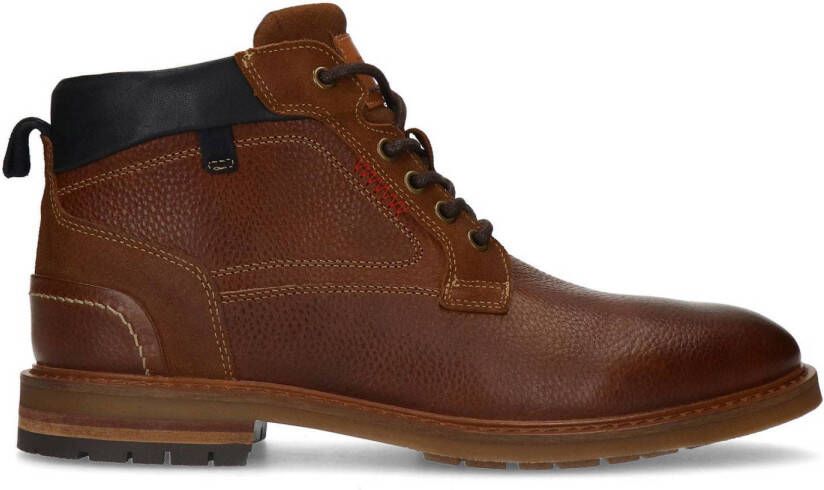 Manfield Heren Bruine leren veterboots