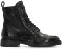 Manfield leren veterboots met studs zwart - Thumbnail 1